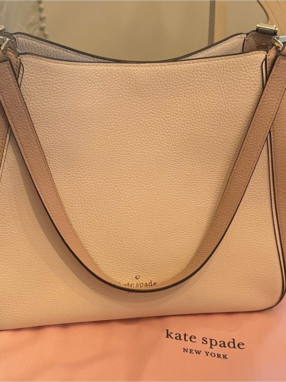 kate spade Pebbled Leather Shoulder Bag in Light Blush
